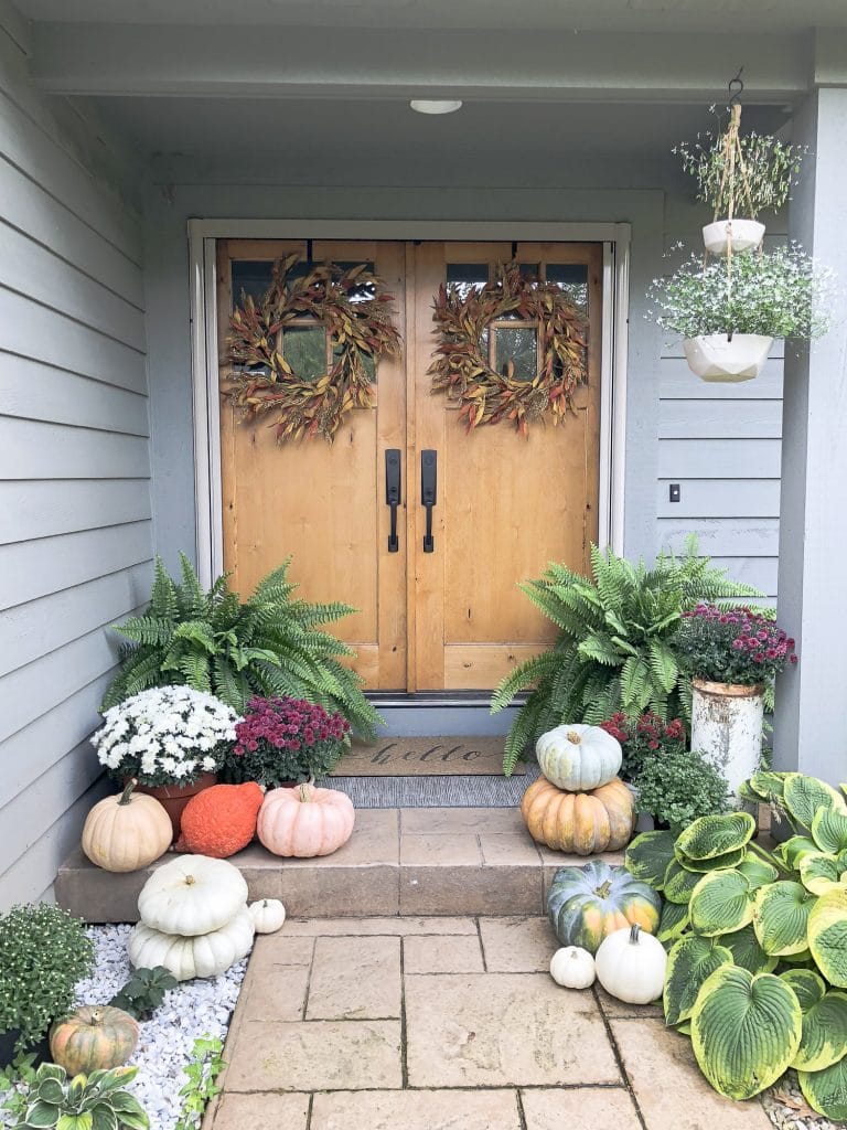 Fall Porch Decor Using Nature @ Grace In My Space